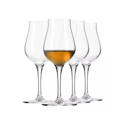 Imagen de Krosno Vasos de Whisky Juego 4 110 ml Colección Avant Garde Elegante Forma Tulipán Vidrio Cristalino Apto para Lavavajillas Ideal Realzar los Aromas del