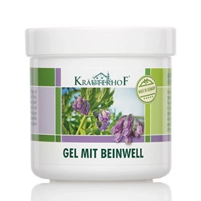 Imagen de Gel con Consuelda refrescante del Cuidado cuerpo, para y Masaje, contiene uno Extracto de así como Mentol Alcanfor &quot;Kräuterhof&quot; 250ml Caja Papel aluminio precintado