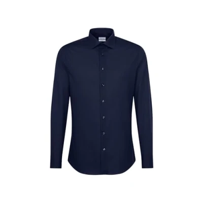 Imagen de Seidensticker Business Hemd Slim Fit Bügelfrei Kent Langarm, Camisa para Hombre, Azul (Dunkelblau), 36