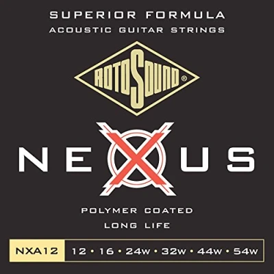 Imagen de Rotosound NXA12 Juego de cuerdas para guitarra acústica fósforo/bronce, 12 16 24 32 44 54