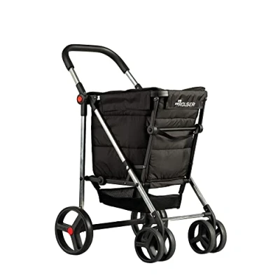 Imagen de Carro Rolser Basket Polar 4 Ruedas Grandes 2 Giratorias Plegable Negro