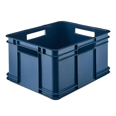 Imagen de keeeper Contenedor de almacenamiento con asas, Euro Box XL, Plástico Procyclen, 28 l, Bruno Eco Line, azul