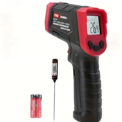 Imagen de Termómetro Infrarrojo, Pistola de Temperatura Láser Digital Sin Contacto 37F 932F ( 32C～400C) Ajuste Emisividad para Industrial Cocina Barbacoa Congelador Hornear
