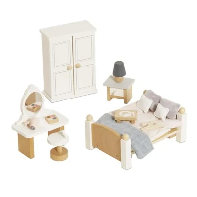 Imagen de Le Toy Van Wooden Daisylane Master Bedroom Dolls House Accessories Play Set For Houses, Furniture Sets Suitable Ages 3+