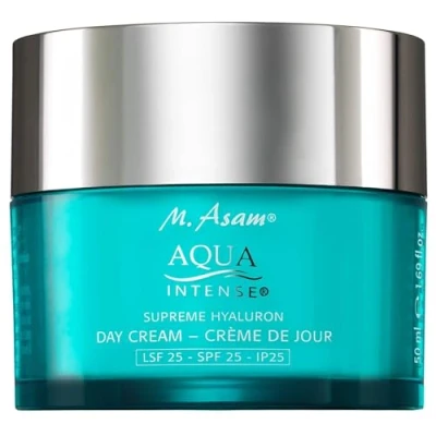 Imagen de M. Asam AQUA INTENSE Supreme Hyaluron Day Cream LSF 25 (50 ml) Crema Facial Sin Perfume, Hidratación Intensa y Antienvejecimiento, Vegana
