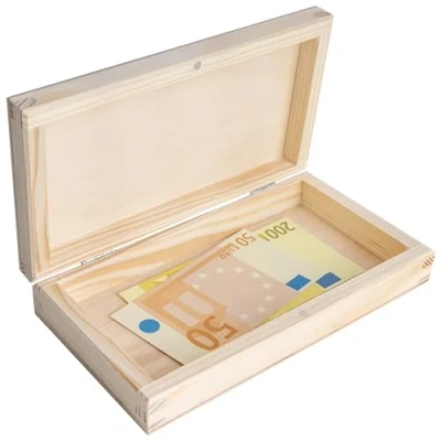 Imagen de Creative Deco Portalápices Pequeña Caja de Recuerdos Madera con Tapa 18x10x3,5cm Estuche Rectangular para Guardar Dinero Lápices Natural sin Pintar Decoupage, Decoración y Almacenaje