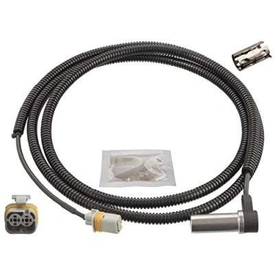 Imagen de FEBI BILSTEIN 103768 Sensor de ABS Eje delantero, izquierda con grasa, casquillo 1700Ohm 1850mm 1910mm MAN: TGA