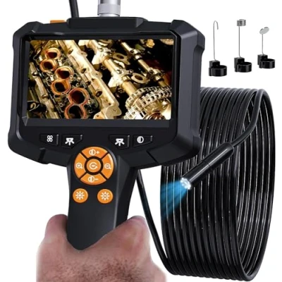 Imagen de Daxiongmao Boroscopio, cámara endoscopio con luz, impermeable IP67, de inspección HD 1080p, boroscopio flexible 16,5 pies, gadgets para hombres