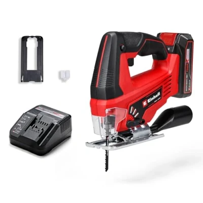Imagen de Einhell Sierra de calar con batería TC JS 18/70 Li Power X Change (18 V, 70 mm profundidad corte, cambio hoja sin herramienta, incl. 2,5 Ah y cargador, 1 sierra)