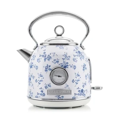 Imagen de VQ Laura Ashley Tetera Electrica China Rose Hervidor de Agua 1.7 Litros Gran Capacidad, 3 KW Ebullición Rápida con Protección Contra Sobrecalentamiento e Indicador Temperatur