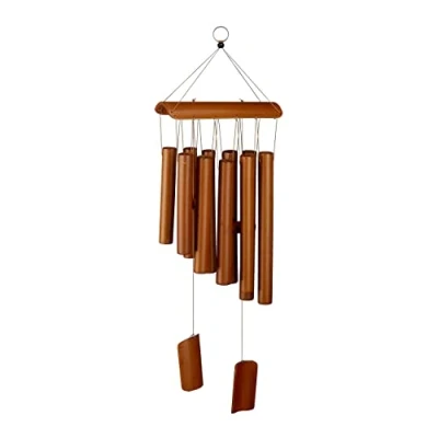 Imagen de Relaxdays Carillón de Viento Bambú, Sonidos Relajantes, Decoración Colgante Balcón/Jardín, 58,5x18,5 cm, Natural