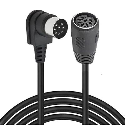 Imagen de HUHANGGod cable de extensión DIN 8 pines, adaptador MIDI pines macho 90 grados a hembra, audio para altavoz Bang Olufsen PowerLink MK2 (5 metros)