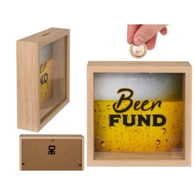 Imagen de Hucha de Madera, con Marco Cerveza, Aprox. 20 x cm