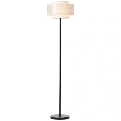 Imagen de Brilliant Lámpara, lámpara de pie Odar 1 llama negro/beige, 1x A60, E27, 42W, con interruptor