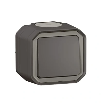 Imagen de Legrand Plexo 10A Interruptor de encendido y apagado impermeable para montaje en color antracita