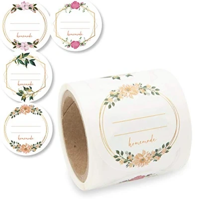 Imagen de etiquetas autoadhesivas, 100 unidades, d5 cm, adhesivas para escribir tarros de conservas, pegatinas mermelada, redondas especias &quot;Homemade&quot;