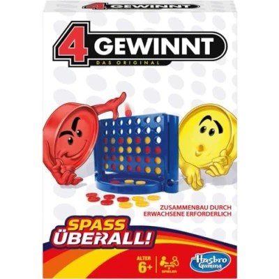 Imagen de Hasbro Gaming 4 gewinnt Kompakt Juego de Tablero, Versión Alemana (Hasbro Spain B1000100)