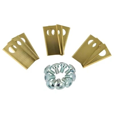 Imagen de vhbw 9X Cuchilla Repuesto Compatible con Honda Miimo 3000, 310, 520 cortacésped Recambio, Dorado, Acero (Recubrimiento de Titanio)