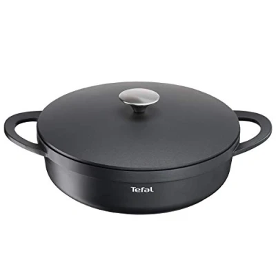 Imagen de Tefal Trattoria E21872 Sartén con Tapa de fundición, Aluminio, Negro