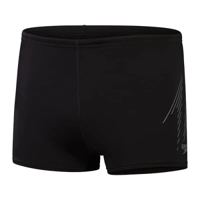 Imagen de Speedo Aquashort Hyperboom Placement Entrenamiento de natación Fitness Resistente al Cloro para Hombre, Negro/Gris Marengo, 36