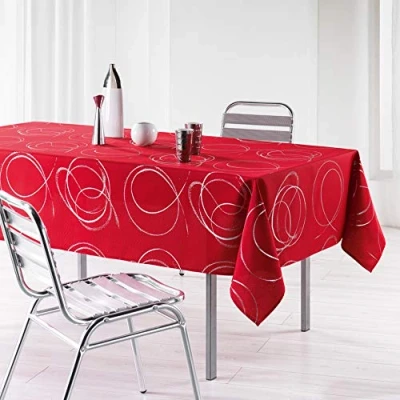 Imagen de Douceur d&#039;Intérieur Bully Mantel, Rectangular, 150 x 300 cm, Rojo, poliéster Estampado Metalizado