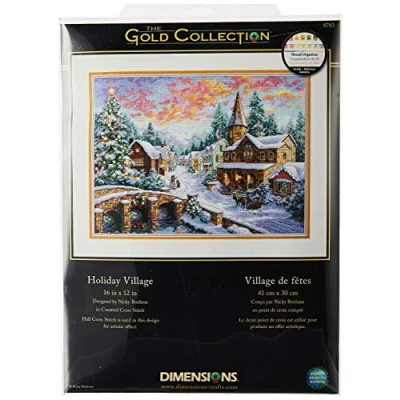 Imagen de Dimensions 8783 Gold Villa de Vacaciones, Algodón, Multicolor, 41 x 30 cm