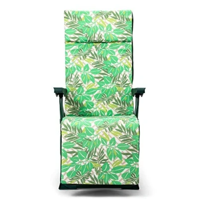 Imagen de Solenny Tumbona Plegable de Jardín Regulable Acolchada 76x60x108 cm 5 Posiciones con Cabezal Anatómico
