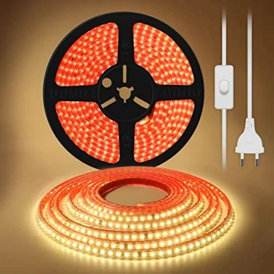 Imagen de pcning 3m Tira LED 220v, Blanco Calido 3000K 12W/m, Adhesiva Instalacion Rapida, IP67 Impermeable, con Interruptor, 2835 de LED, Flexible Tiras Para Interior Exterior(Blanco calido, 3)