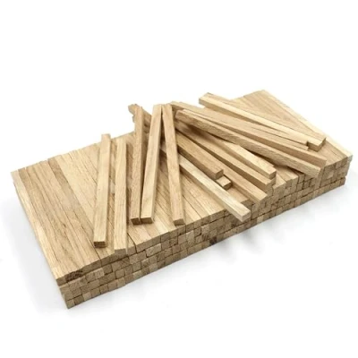 Imagen de 80 listones de madera roble 10 x 8 mm, para manualidades, bastones manualidades (roble mm)
