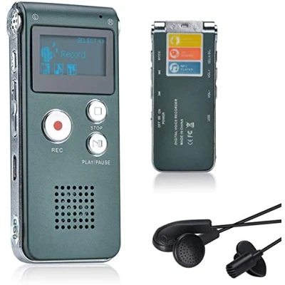 Imagen de Lychee 8GB Voice Recorder USB Rechargeable Dictaphone LCD with Multifunctional Digital Audio and MP3 Player