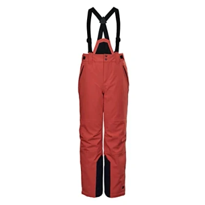 Imagen de Killtec Ksw 79 Bys Ski Pnts Pantalones funcionales de esquí con Peto Desmontable, paranieves y protección en los Bordes, Naranja neón, 152 para Niños
