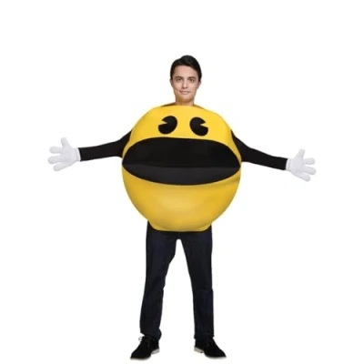 Imagen de Funidelia Disfraz de Pac Man para hombre y mujer Comecocos, Videojuegos adultos accesorios Fiestas, Despedida Soltero, Carnaval Halloween Talla única Amarillo