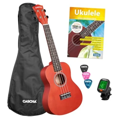 Imagen de Concert Linden Red Ukelele (incluye bolsa, 3 púas, book, sintonizador)