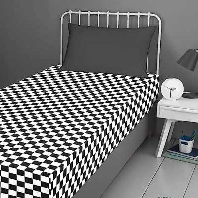Imagen de Bedlam Beckett Stripe Sábana Bajera Ajustable de 25 cm, tamaño Individual en Monocromo