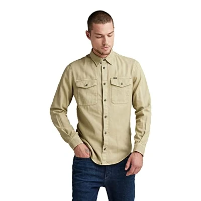 Imagen de G STAR RAW Camisa Marine Slim para Hombre, Verde (Lt Moss Gd D20165 7647 C986), S