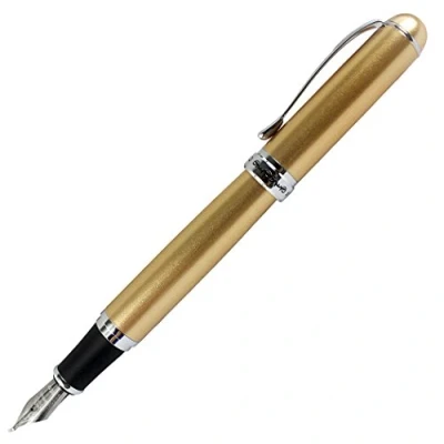 Imagen de Gullor Jinhao X750 pluma de caligrafía Punta acero inoxidable 18KGP oro