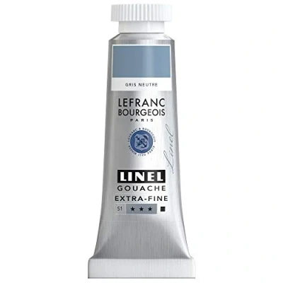 Imagen de Lefranc Bourgeois Linel Gouache Extra Fine Color, Gris de Neutro, 14 ml (Pack of 1),
