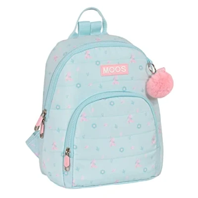 Imagen de MOOS Mini Mochila para Uso Diario, Ideal Niños de Diferentes Edades, Cómoda y Versátil, Calidad Resistencia, 25x13x30 cm, Color Azul turquesa