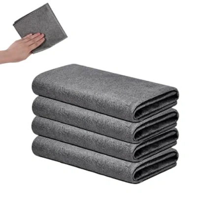 Imagen de TRKETK 4 Piezas Micro de Limpieza Bayetas sin Rayas Reutilizables Paño Microfibra para Limpiar Cristales Ventana Coche Cocina Vidrio