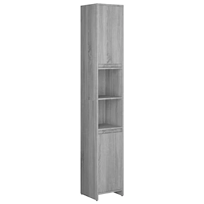 Imagen de vidaXL Armario de Baño Mueble Lavadora Estante Aseo Colada Inodoro Ducha WC Bañero Almacenamiento Madera Contrachapada Gris Sonoma 30x30x183,5 cm