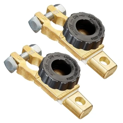 Imagen de Spurtar 2 Unids Top Post Desconectador de Bateria Coche 12V 24V Interruptor Terminal Batería Desconexión Rápida para Camión Motor Negro