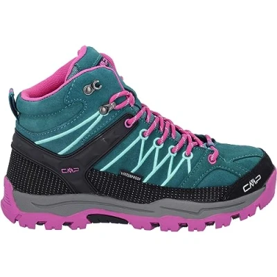 Imagen de CMP KIDS Rigel MID Trekking Shoes WP Unisex Zapatillas de senderismo para niños, Talla: 29, Lake/pink fluo Piel/tela