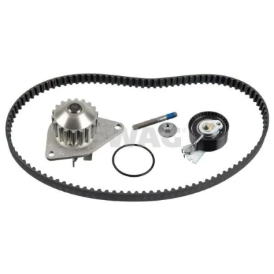 Imagen de SWAG 64 93 2725 bomba de agua + Kit Distribucion con 104 perfil redondeado dientes Metal PEUGEOT: 206 Hatchback, 307 Hatchback