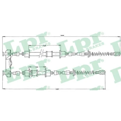 Imagen de LPR C0572B Cable de Freno Mano 1285/720+1395/835 Tambor OPEL: Astra F Caravan