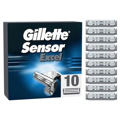 Imagen de Gillette Sensor Excel Recambio de Máquinilla afeitar 10 Recambios, cuchillas
