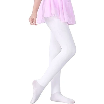 Imagen de LOLANTA Pantalones de invierno para niñas Leggings cálidos Medias opacas vellón grueso, blanco, L (9 11 años)