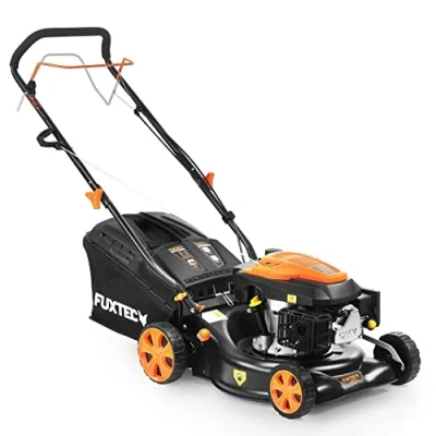 Imagen de FUXTEC FX RM4346 cortacésped de tracción gasolina 3n1 autopropulsado con mulching, Easy Clean, anchura corte 43 cm, bolsa hierba 40L