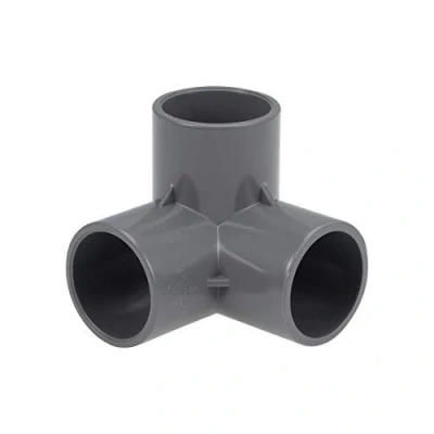 Imagen de Codo 3 vías PVC montaje de tubería muebles grado 32mm tamaño T accesorios esquina gris 10 unids