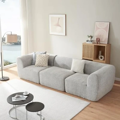 Imagen de Sofá modular hurvas de 3 plazas bouclé