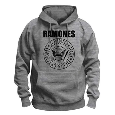 Imagen de Tee Shack Grey The Ramones Seal Oficial Sudaderas Capucha Hombre (X Large)